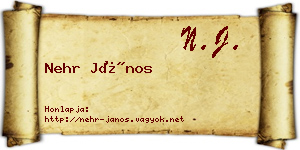 Nehr János névjegykártya